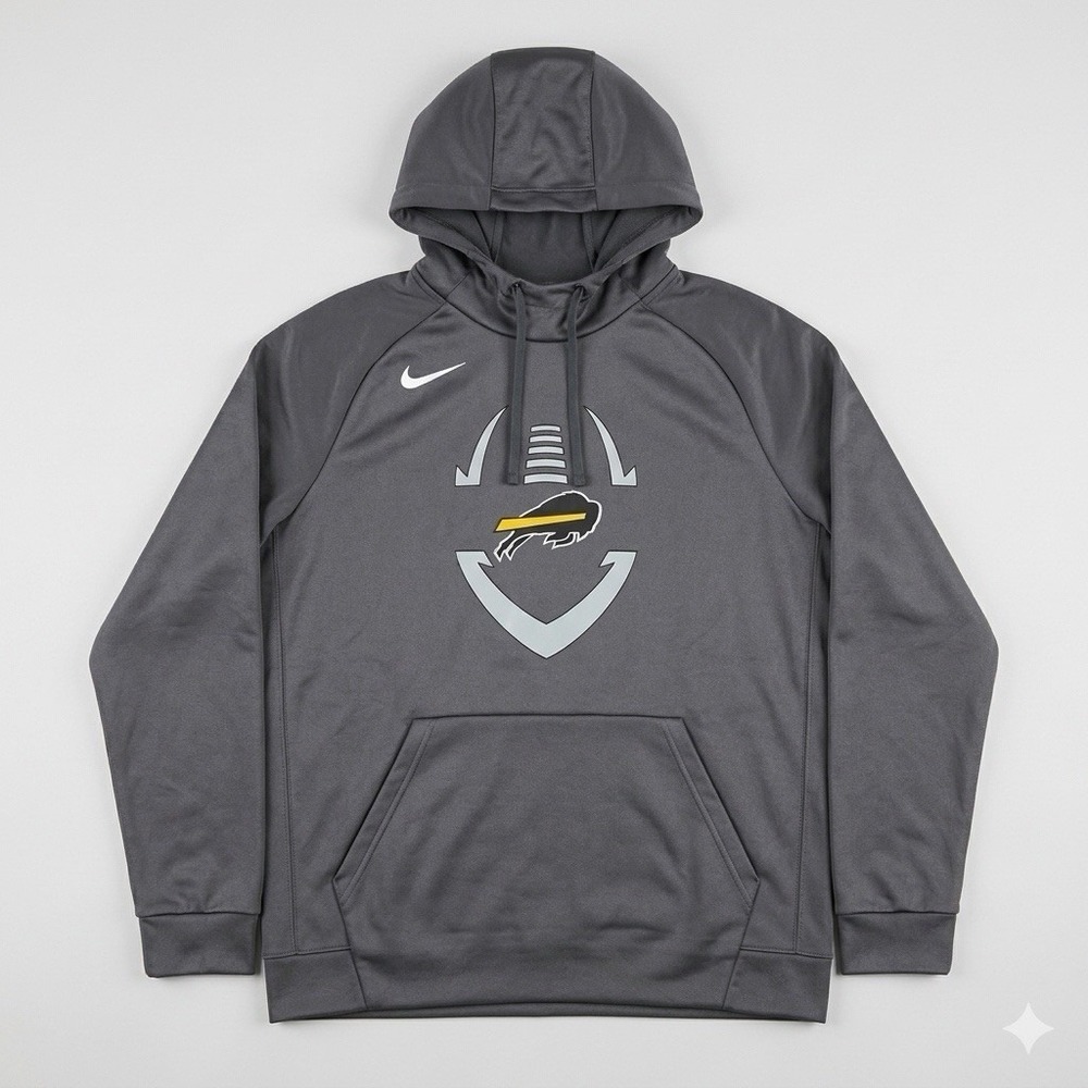 Nike Dri-FIT Buffalo Bills Hoodie L Large Gray Performance Football Pullover